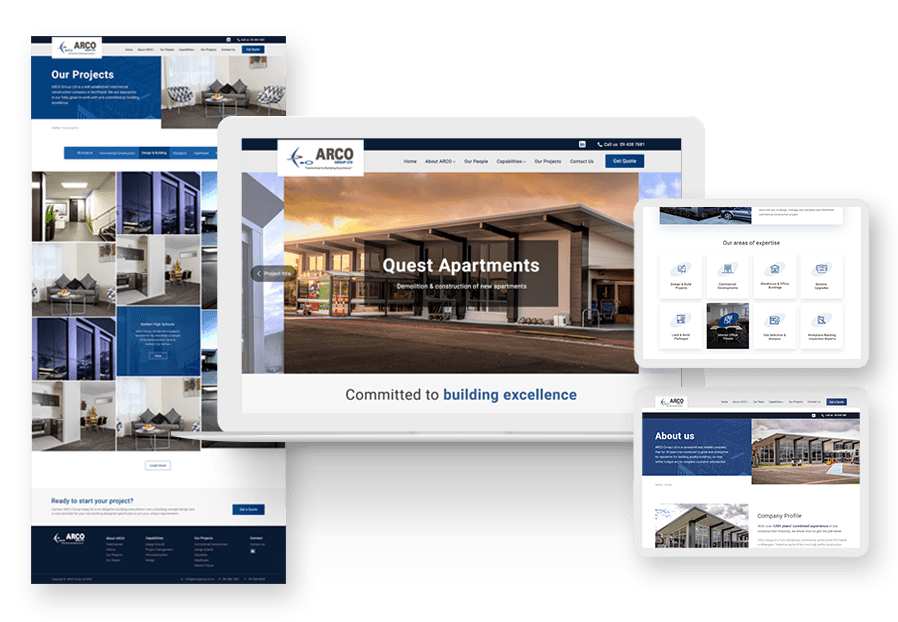 Kertuchil created the website for construction company ARCO to present their services